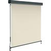 paramondo Tenda da Sole Verticale a Rullo per Esterno 2000 Protezione Solare per Balcone con Cassonetto e Manovella, 120 x 250 cm, Beige, Struttura Antracite