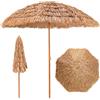 COSTWAY Ombrellone da Spiaggia 205 cm, Ombrellone di Paglia con 8 Stecche, Parasole Hawaiano in Paglia PP a 7 Livelli, per Spiaggia Giardino Piscina