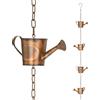 SYFUNLV Catena a pioggia lunga da 1 m, in rame, decorazione per grondaie, in metallo con ganci, catena a vento decorativa, per grondaie (stile 1)