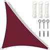 AL Helmets Vela Ombreggiante Triangolare 3,6 m - Telo Parasole Impermeabile Antivento per Esterno - Tenda a Vela per Giardino, Terrazza, Balcone - Protezione UV Made in Italy (Vino Rosso)
