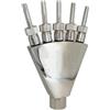 Drincoshow 3/4 1 1,5 2 Ugello della Fontana dell'ottone e SS304 dell'Acciaio Inossidabile a Forma di ventaglio della Fontana del (6 Points Stainless Steel Phoenix Tail Nozzle)