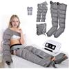 LQJHDM Pressoterapia Gambe e Addome, Stivali Presoterapia Gambe, 6 Camere Massaggiatore Drenaggio Linfatico Circolazione, 0-30 Min, 0-240 Mmhg Regolabili (Grigio, 2 Bracci + 2 Gambe + addome L)
