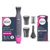 Veet Expert All-In-One Trimmer, Rasoio elettrico donna, Viso e parti intime,100% waterproof, 2 testine e 3 pettini guida, Rasatura ad alta precisione, Cordless + Strisce Depilatorie viso Pelli Normali