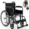 Mobiclinic®, Sedia a Rotelle Pieghevole, Denver, Marchio Europeo, Seduta 46 cm, Freno Manuale, Schienale Rimovibile, Poggiapiedi, Robusta, Carrozzina (Grigio)
