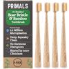 PRIMALS Spazzolino da denti con setole di cinghiale e bambù (confezione da 4) - 100% setole di cinghiale - senza plastica e nylon
