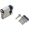 Iseo Art. 82R6030109 MEZZO CILINDRO DI SICUREZZA R6 Plus Nichelato Antitrapano 5 chiavi sigillate cappuccio e 1 chiave cantiere - L - 40 - A - 30 - B - 10 - Perni - 6
