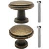 LNEE FUXXER - 2 maniglie per mobili antichi, cassetti, stile rustico, vintage, bronzo, ottone, cucina, buffet, 26 x 21 mm, set da 2 viti incluse