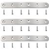 VooGenzek 3 Pezzi 165x20x2.5 mm Staffe Angolari Piatte, Piastre di Rammendo in Acciaio Inox, Piastre di Giunzione Piatte, Staffe Piatte per Rammendare, con 18 Pezzi Viti, per Riparare Mobili in Legno