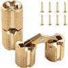 VooGenzek 2 Pezzi 8mm Cerniera Cilindrica Nascoste, Angolo di Apertura 180° Rame Cerniera a Barilotto, con 8 Pezzi viti, per Contenitore di Monili di DIY