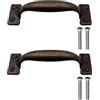 Fuxxer Maniglie anticate per cassetti, design in ferro bronzo, 131 x 30 mm, set da 2