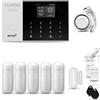 HUXGO® HXA005 Sistema di allarme casa senza fili con sirena WiFi + GSM | Antifurto casa kit con 1x sensori di allarme per finestre/portes, 5x rilevatori di movimento |TUYA Smartlife App