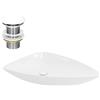 ML DESIGN modern living ML-Design Lavabo d' Appoggio in Ceramica Bianco Lucido Triangolare 690x460x130 mm Lavandino Design Moderno Minimalista Lavello Lavamani Sanitari Arredo per Bagno Toilette WC incl. Piletta Push-Open