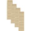 DecoMeister Porte a Lamelle in Legno 494x1700 mm Confezione da 4 - Porta Lamella Pino Massiccio - Anta per Armadio a Persiana Aperta - Frontali Mobili e Antine per Guardaroba - Legno Naturale Grezzo