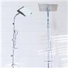 MAKA change your life quality MAKA Colonna Doccia con Soffione e Doccetta a Pioggia senza Miscelatore Moderno in Acciaio Inox senza Rubinetto Set Bagno con Porta Sapone e Shampoo Saliscendi Kit Accessori Inclusi (Quadrato Cromato)