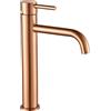 Rea Rubinetto Bagno Lavabo Lungo Brush Copper high Miscelatore da bagno in ottone monocomando caldo e freddo regolabile (Rame spazzolato)