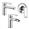 Inbagno Set miscelatori rubinetteria bagno lavabo bidet e doccia incasso, completo di accessori, in ottone cromato, serie Dalila (Set lavabo bidet doccia incasso)