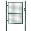 Randaco Cancello da Giardino in Acciaio Zincato, 125x100cm Cancello per Recinzione con Serratura e 3 Chiavi, Robusto Stabile Durevole Ingresso Porta Recinzione in Acciaio Zincato, Verde