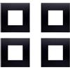 ZOREI 4 Pezzi Placca Compatibile Con Vimar Arke, Placche In Plastica (2 Posti/Moduli,Nero)