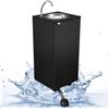 Express Water Basic Dark Plus, Lavandino Lavabo Lavello, Portatile Autonomo Trasportabile, con Serbatoio d'Acqua, in Acciaio Inox, con Comando a Pedale con Kit Acqua Calda, Certificato per ASL