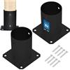 KOTARBAU® 2 pezzi Fissaggio Pali Legno - Supporto Per Pali In Legno - Staffa da Avvitare - Acciaio Verniciato a Polvere - ⌀ 100 mm - Nero - Staffa Travi - Supporto Palo - Resistente per Esterni