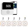 Nuziku Pulsante Emergenza Anziani, 2.4GHz Wifi Wireless Salva Vita x Anziani con 5 SOS Anziani e 1 Ricevitore, Pulsante Salvavita Anziani Ricaricabile Built-in 12 Allarme Suono per Anziani Gravida