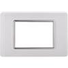 Electron PLACCHE IN VETRO, 3 MODULI/POSTI, COLORE BIANCO, COMPATIBILE CON VIMAR PLANA, DESIGN ELEGANTE E MODERNO, PER INTERRUTTORI/PRESE, SERIE CIVILE