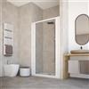 HDcasa HD CASA Box Doccia a Soffietto in PVC Modello Giada, Apertura Centrale Estendibile, Cabina Doccia Angolare Salvaspazio Made in Italy 120 cm