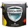 COLORCHIMICA AMICA ZINC - Smalto Universale ad Adesione Diretta su Supporti Difficili serie 4900 CONFEZIONE DA 0.750 ML COLORE GRIGIO RAL 7040