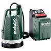 metabo Pompa sommergibile a batteria TPF 18 LTX 7000 - 18 V, CAS, portata massima 7000 l/h, altezza 9 m, profondità di immersione 6 m, pressione massima 0,9 bar, compatta e potente per drenaggio e