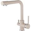 EGTink Rubinetto da cucina 3 vie,Miscelatore Cucina Girevole a 360°,3 in 1 Rubinetteria Cucina,Rubinetto di lavello Cucina con 2 uscite,Rubinetteria Cucina Acciaio Inox (Beige)