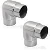 PRIOstahl Tubo ad arco | Connettore per tubo | Struttura ringhiera | acciaio inox | arco rotondo 90° Ø42,4 mm x 2 pezzi