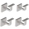 Sellon24® Set di 4 supporti per corrimano in acciaio inox per corrimano, rettangolare, supporto piatto, dritto, in legno, per scale, tubo quadrato 4110-000 Set (A/4100-000)