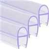 Wuyangcun Confezione da 3 strisce di tenuta per porta della doccia copertura in vetro impermeabile in PVC 210 cm / 83 pollici di lunghezza totale (8 mm / 0,31 pollici)