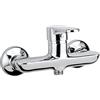 Yellowshop - Miscelatori rubinetterie bagno completo Winter lavabo bidet vasca e doccia incasso ed esterno in ottone cromato flessibile inox piletta clic-clack (Doccia Esterno)