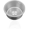 TYLAOXIAO Lavello Cucina Grigio 1 Vasca,Lavandino Cucinas Piccolo,Lavabo Cucina In Acciaio Inox Tondo con Set Di Drenaggio, Installazione Appoggio o Sottopiano (Ø 32cm)