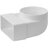 Intelmann Raccordo a canale piatto 90° per cappe aspiranti, 110 x 55 mm su Ø 100 mm, plastica