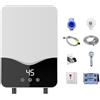 CEIEVER - Mini scaldacqua istantaneo, con indicatore LED, 220 V, 5500 W, scaldabagno elettrico con protezione multipla per bagno, doccia e cucina