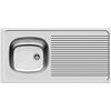 Pyramis INTERNATIONAL (100X50) 1B 1D, Lavello ad incasso soprapiano in acciaio INOX, liscio, 100100002