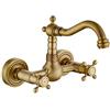 Ghopy Rubinetto da cucina da parete vintage girevole a 360° stile europeo casa decorazione minimalista in rame parete rubinetto da cucina può ruotare la cucina lavandino rubinetto dell'acqua calda e fredda
