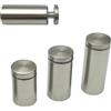 Euro Tische Distanziatore in acciaio inox per fissaggio targhe, Ø2,5 cm, avvitabile, rotondo, supporto per vetro 8 cm