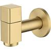 Generic Ottone Spazzolato Oro Rubinetto Lavatrice Montato a Parete Rubinetto Rame Rondella Bagno Rubinetto Mocio per Piscina Singolo Rubinetto Freddo