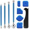 GOCUODE 10 Pezzo Set di Raschietti Silicone Fughe,4 Estrattori a Sfera di Metallo,5 Estrattori in Silicone e 1 Raschietto in Plastica,per Bagno, Piastrelle da Cucina (10 pezzi)