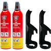 IWH Vertriebs GmbH - Spray antincendio premium - STOPFIRE - 2 x 750 ml - 2 supporti da parete - Stopfire anche per incendi grassi, 32 x 9 x 7 cm