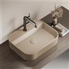 EMKE Lavabo da Appoggio Rettangolare -Bagno e WC Ospiti - 50 × 40 × 11 cm, Lavabo in Ceramica,Beige opaco