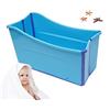 SanBouSi Vasca da bagno pieghevole per adulti, vasca da bagno mobile pieghevole, costruzione leggera, robusta, facile da riporre, grande vasca da bagno per la doccia SPA, blu