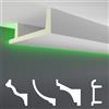 HEXIM LED Modanature per stucco Confezione risparmio - Illuminazione indiretta con modanature per soffitto in PU, leggere e opache (2m LED-12) Decorazione angolare Spot per interni