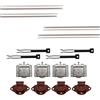 EVOTRADE Kit Ferramenta JUNIOR-3 per Armadi Scorrevoli con 2 Ante con Peso Max 50KG - Kit con 4 Binari Bianchi da 2 Metri, Carrelli e Fine Corsa, Montaggio Facile