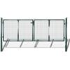 HaoChrymec Cancello per Recinzione, Acciaio Rinforzato, Design Moderno, Cancello Giardino Esterno, Portoncino Ingresso Esterno, per Giardino, Cortile, Verde Scuro, 306x175 cm/289x125 cm