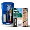 JOVIRA PINTURAS Vernice Esterni Impermeabile Lucido e Mini secchio, rullo in schiuma, manico e pennello (750 ml, Lucido + Kit Vernice) A-53-K