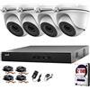 HiWatch HIKVISION 4CH CCTV KIT DVR 1080 P & 4X 2.0MP Full HD 1080 P bianco morto CCTV telecamere IR 20 m visione notturna facile visione remota P2P sistema di telecamere di sicurezza (2 TB HDD ANTER-IN
